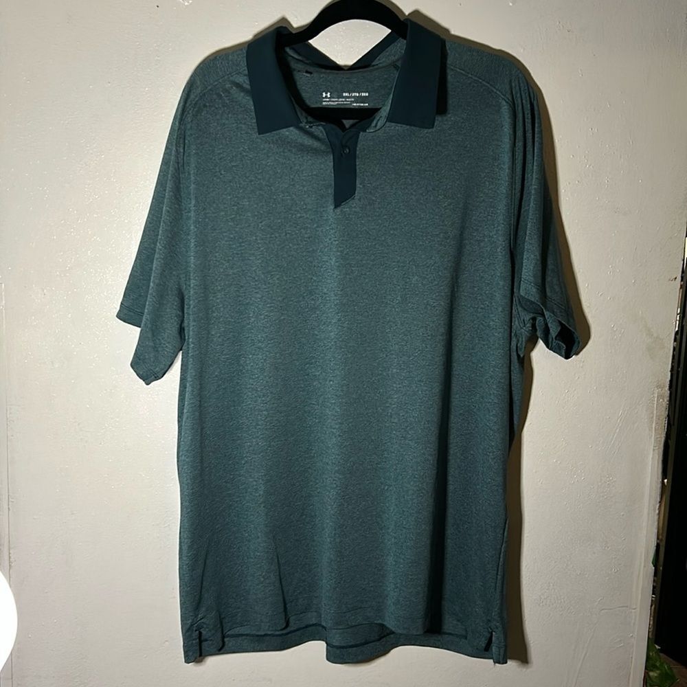 Under Armour Men's Teal Threadborne Polo Size 2XL
